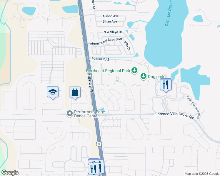 map of restaurants, bars, coffee shops, grocery stores, and more near 622 Riggs Circle in Davenport