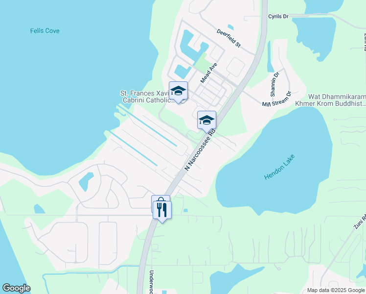map of restaurants, bars, coffee shops, grocery stores, and more near 5106 North Kaliga Drive in St. Cloud