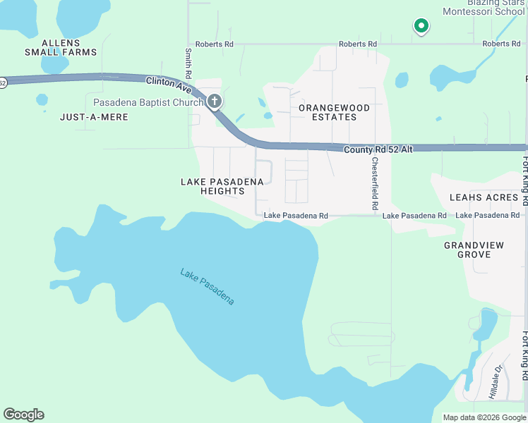 map of restaurants, bars, coffee shops, grocery stores, and more near 36046 Lake Pasadena Road in Dade City