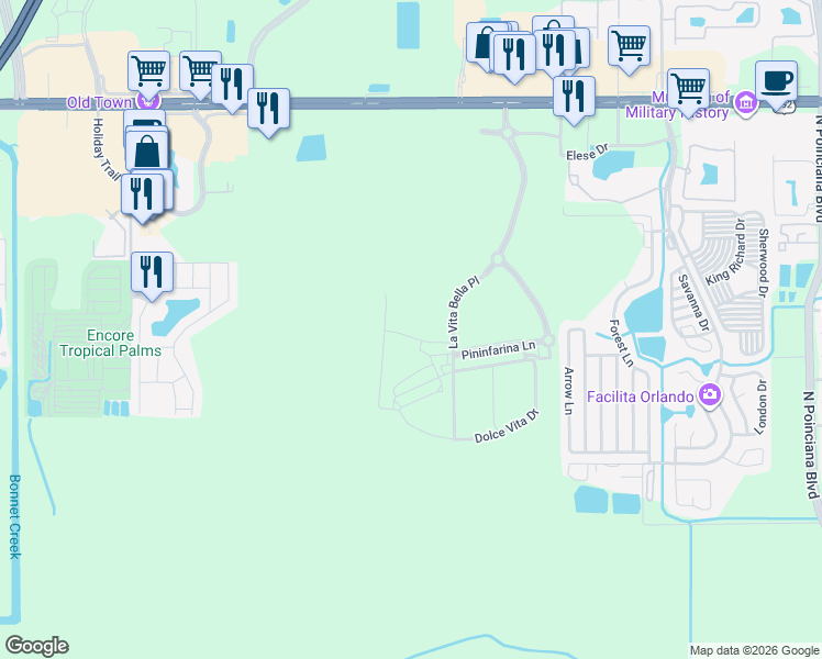 map of restaurants, bars, coffee shops, grocery stores, and more near 5500 W Irlo Bronson Memorial Hwy in Kissimmee