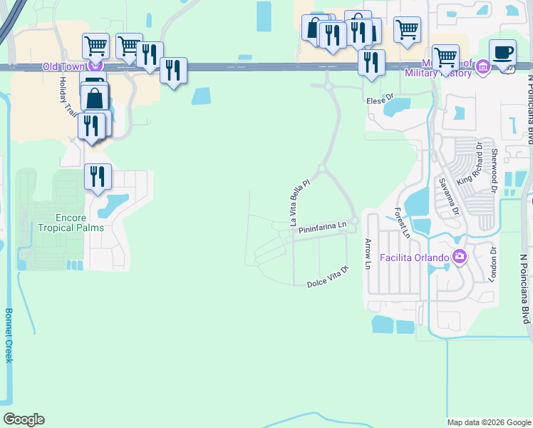 map of restaurants, bars, coffee shops, grocery stores, and more near 5500 W Irlo Bronson Memorial Hwy in Kissimmee