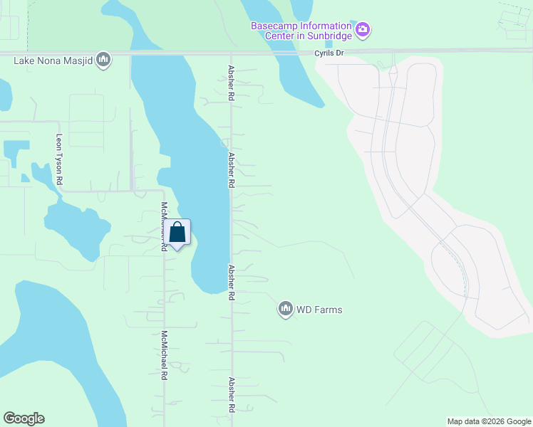 map of restaurants, bars, coffee shops, grocery stores, and more near 2645 Absher Road in St. Cloud