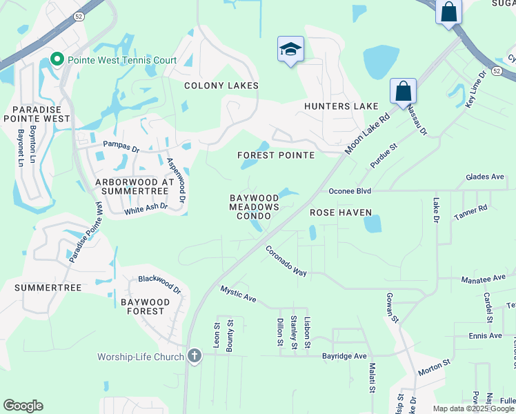 map of restaurants, bars, coffee shops, grocery stores, and more near 12010 Proctor Loop in New Port Richey