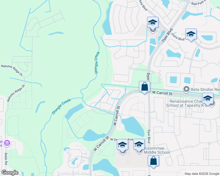map of restaurants, bars, coffee shops, grocery stores, and more near 2669 Calistoga Avenue in Kissimmee