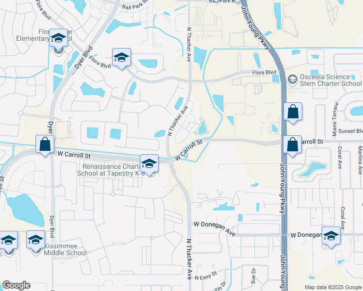 map of restaurants, bars, coffee shops, grocery stores, and more near 2680 Pleasant Cypress Circle in Kissimmee