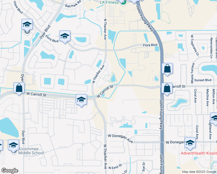 map of restaurants, bars, coffee shops, grocery stores, and more near 2680 Pleasant Cypress Circle in Kissimmee