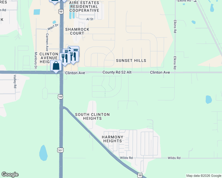 map of restaurants, bars, coffee shops, grocery stores, and more near 38447 Colwell Court in Dade