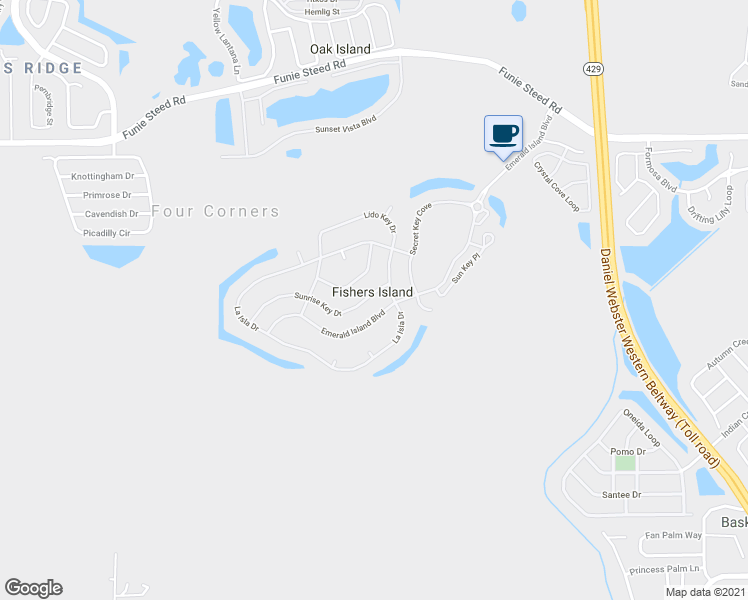 map of restaurants, bars, coffee shops, grocery stores, and more near 8510 Sunrise Key Drive in Kissimmee