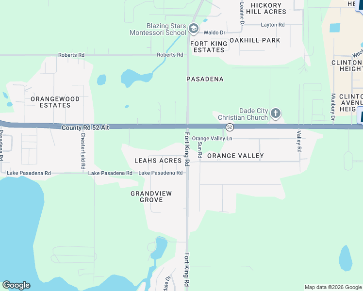 map of restaurants, bars, coffee shops, grocery stores, and more near 11635 Fort King Road in Dade City