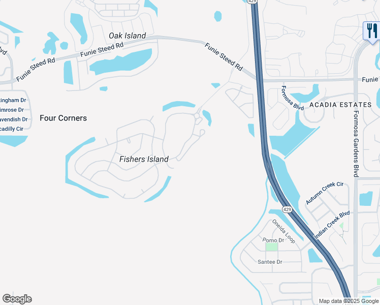 map of restaurants, bars, coffee shops, grocery stores, and more near 2731 Sun Key Place in Kissimmee