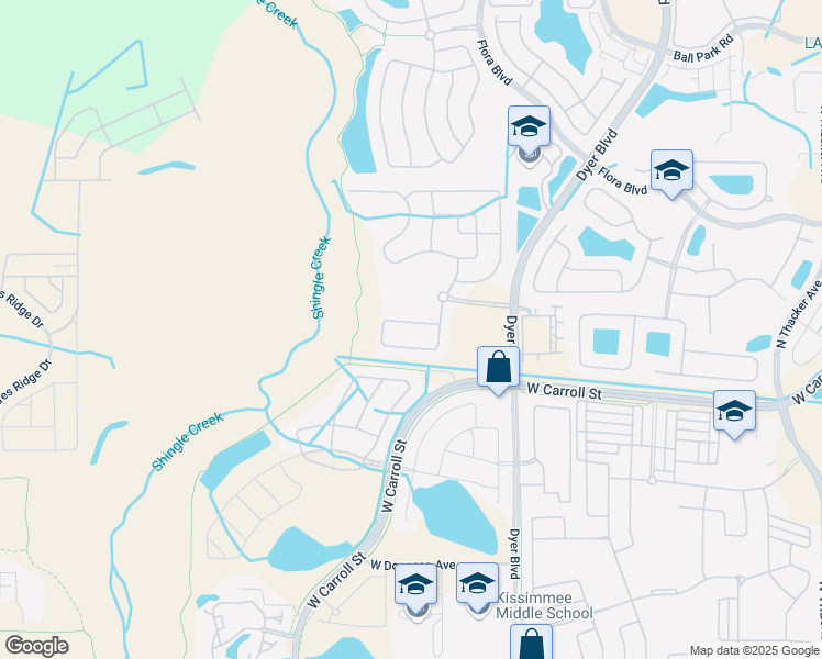 map of restaurants, bars, coffee shops, grocery stores, and more near 2620 San Simeon Way in Kissimmee