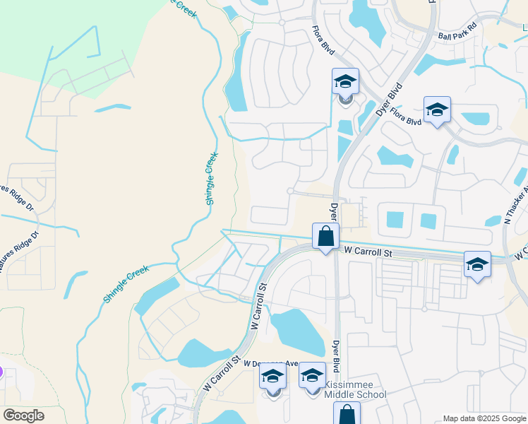 map of restaurants, bars, coffee shops, grocery stores, and more near 2620 San Simeon Way in Kissimmee