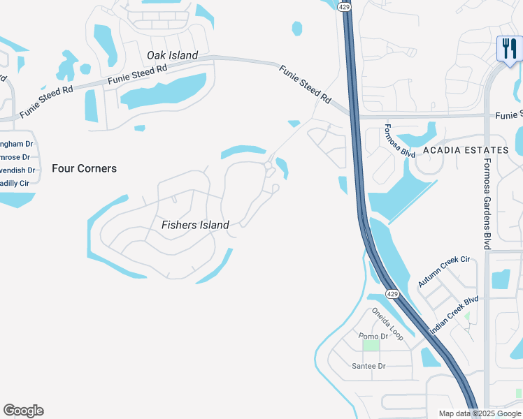 map of restaurants, bars, coffee shops, grocery stores, and more near 2739 Sun Key Place in Kissimmee