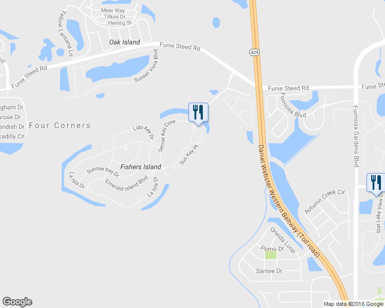 map of restaurants, bars, coffee shops, grocery stores, and more near 2743 Sun Key Place in Kissimmee