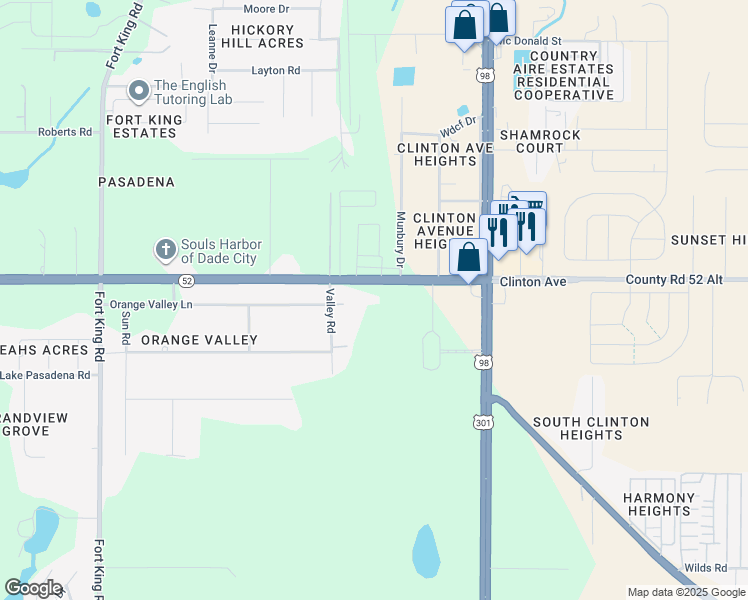 map of restaurants, bars, coffee shops, grocery stores, and more near 37700 Clinton Avenue in Dade City