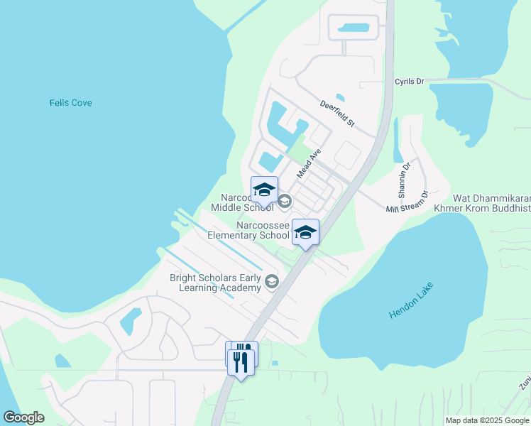 map of restaurants, bars, coffee shops, grocery stores, and more near 2700 North Narcoossee Road in St. Cloud