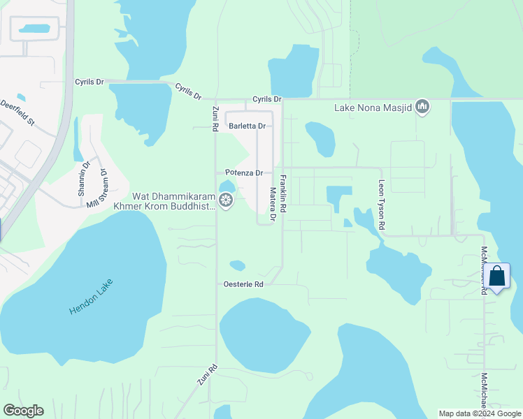 map of restaurants, bars, coffee shops, grocery stores, and more near 2768 Matera Drive in St. Cloud