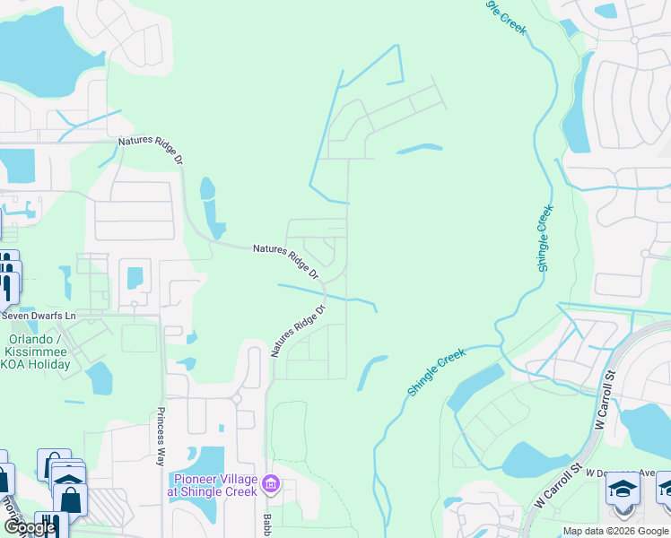 map of restaurants, bars, coffee shops, grocery stores, and more near 2783 Punctuation Place in Kissimmee