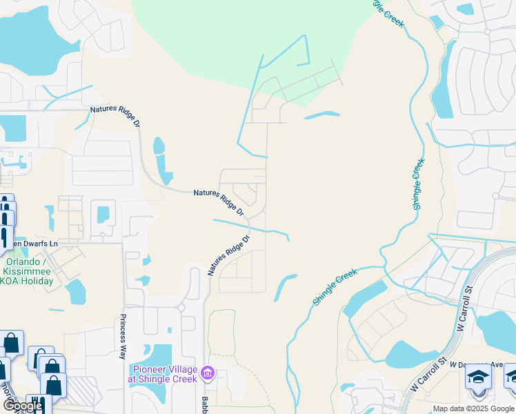 map of restaurants, bars, coffee shops, grocery stores, and more near 2783 Punctuation Place in Kissimmee