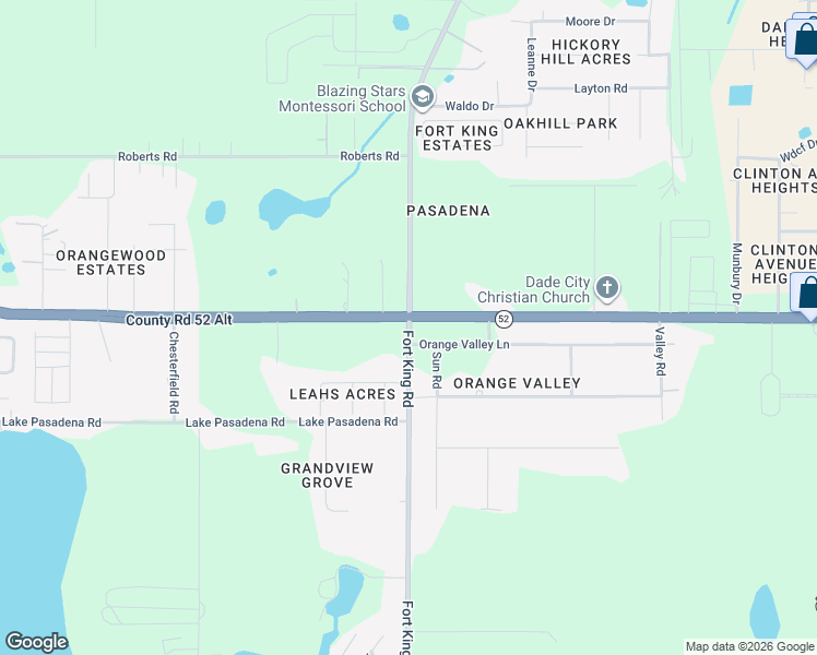map of restaurants, bars, coffee shops, grocery stores, and more near 11635 Fort King Road in Dade City
