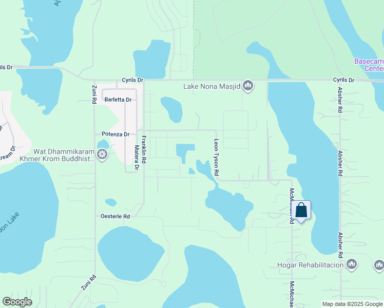 map of restaurants, bars, coffee shops, grocery stores, and more near 5700 Leon Tyson Road in Saint Cloud