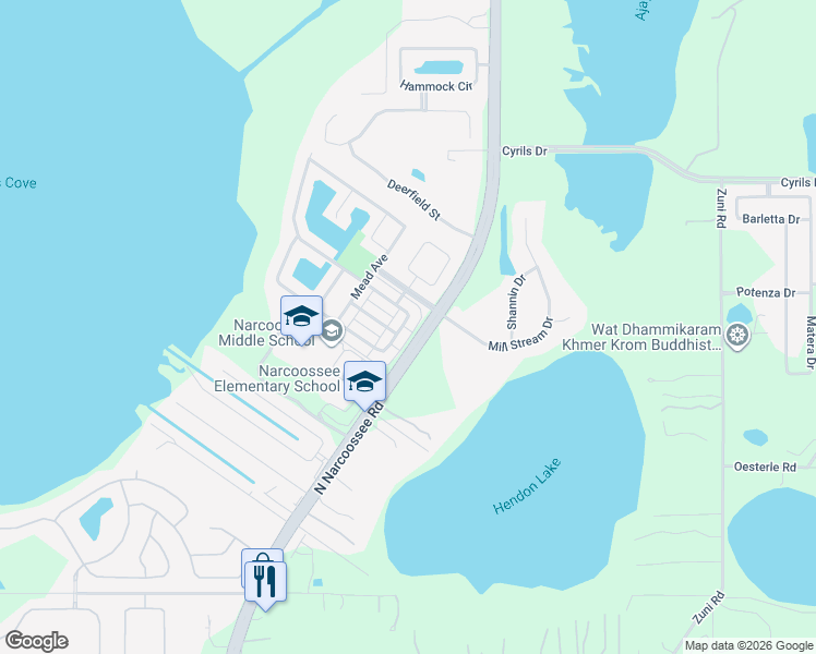 map of restaurants, bars, coffee shops, grocery stores, and more near 5104 Caspian Street in St. Cloud