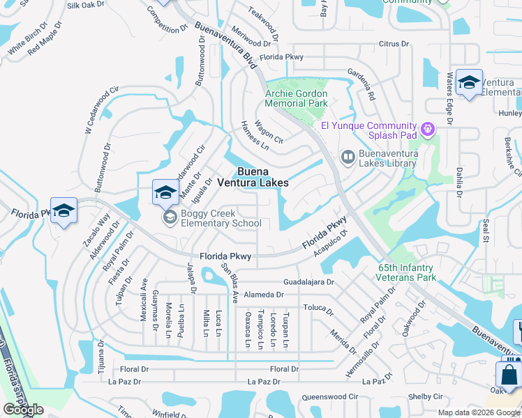 map of restaurants, bars, coffee shops, grocery stores, and more near 100 Jalapa Drive in Kissimmee