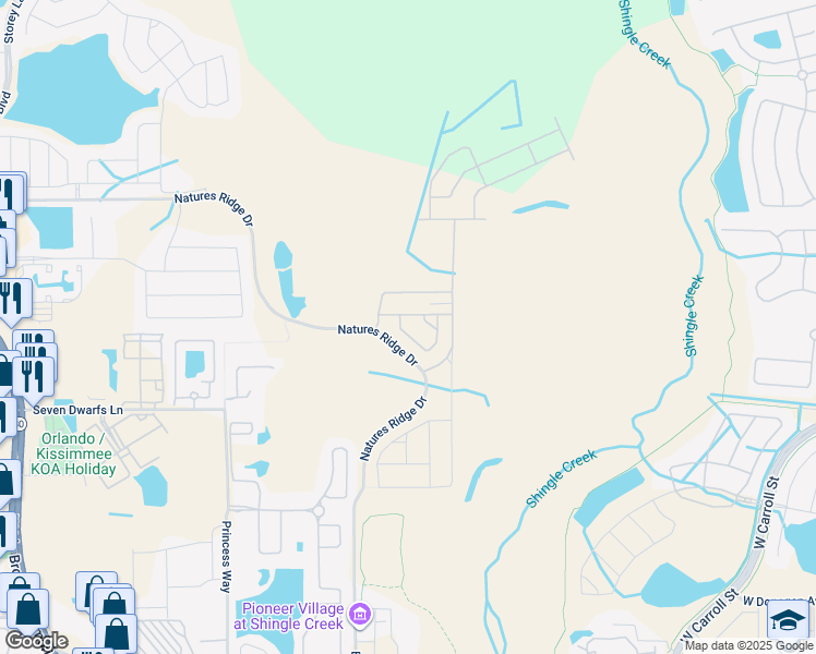 map of restaurants, bars, coffee shops, grocery stores, and more near 2779 Oxymoron Way in Kissimmee