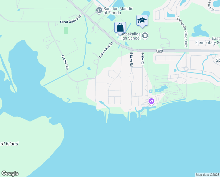 map of restaurants, bars, coffee shops, grocery stores, and more near 3575 Soda Springs Lane in Kissimmee