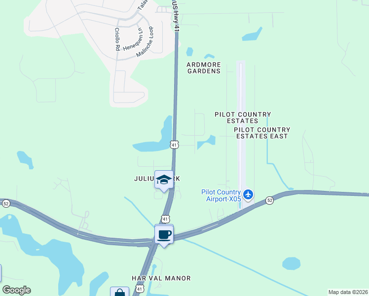 map of restaurants, bars, coffee shops, grocery stores, and more near 11710-11748 Florida 45 in Spring Hill