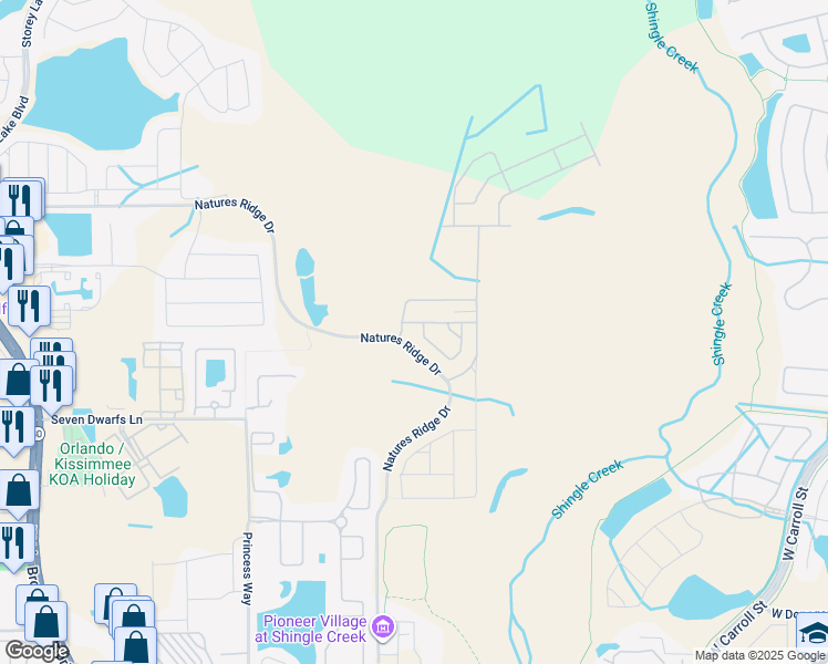 map of restaurants, bars, coffee shops, grocery stores, and more near 2779 Oxymoron Way in Kissimmee