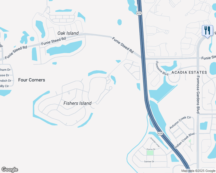 map of restaurants, bars, coffee shops, grocery stores, and more near 2774 Sun Key Place in Kissimmee