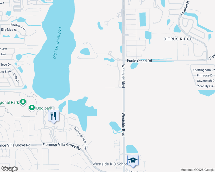 map of restaurants, bars, coffee shops, grocery stores, and more near 2780 Rocella Court in Kissimmee