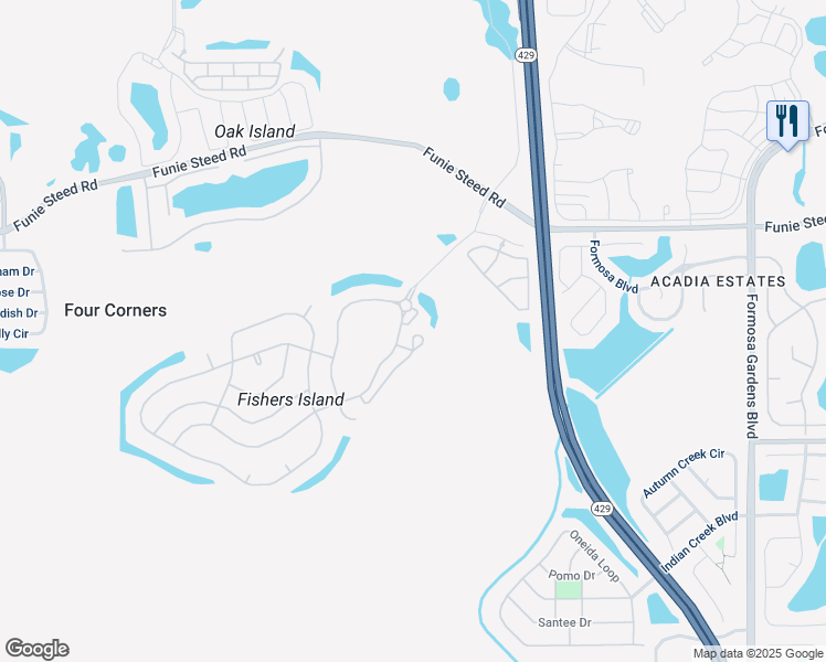 map of restaurants, bars, coffee shops, grocery stores, and more near 2774 Sun Key Place in Kissimmee