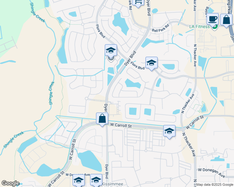 map of restaurants, bars, coffee shops, grocery stores, and more near 2802 Maguire Dr in Kissimmee
