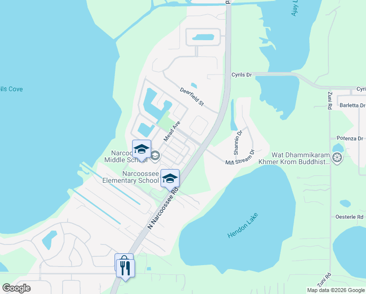 map of restaurants, bars, coffee shops, grocery stores, and more near 5041 Walker Street in St. Cloud