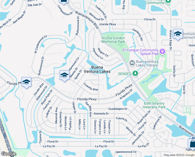 map of restaurants, bars, coffee shops, grocery stores, and more near 100 Jalapa Drive in Kissimmee