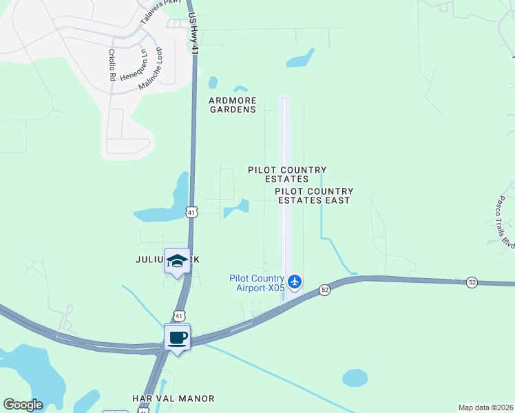 map of restaurants, bars, coffee shops, grocery stores, and more near 11815 Pilot Country Drive in Spring Hill