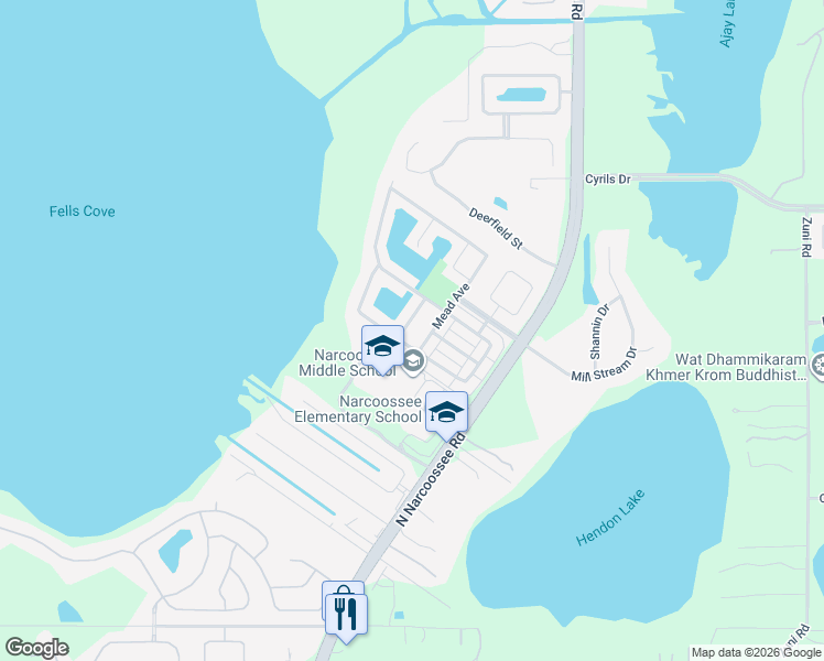 map of restaurants, bars, coffee shops, grocery stores, and more near 2671 Mead Avenue in St. Cloud
