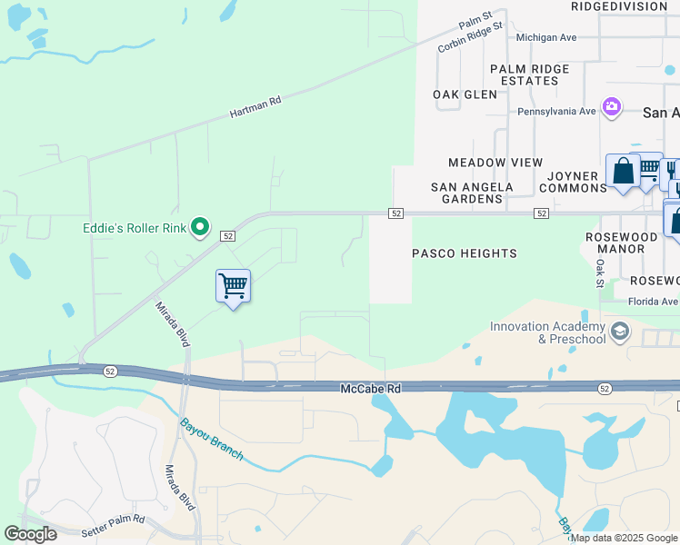 map of restaurants, bars, coffee shops, grocery stores, and more near 31836 State Road 52 in San Antonio