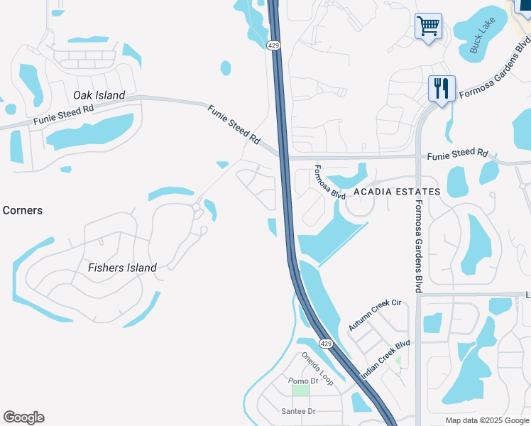 map of restaurants, bars, coffee shops, grocery stores, and more near 8509 Crystal Cove Loop in Kissimmee