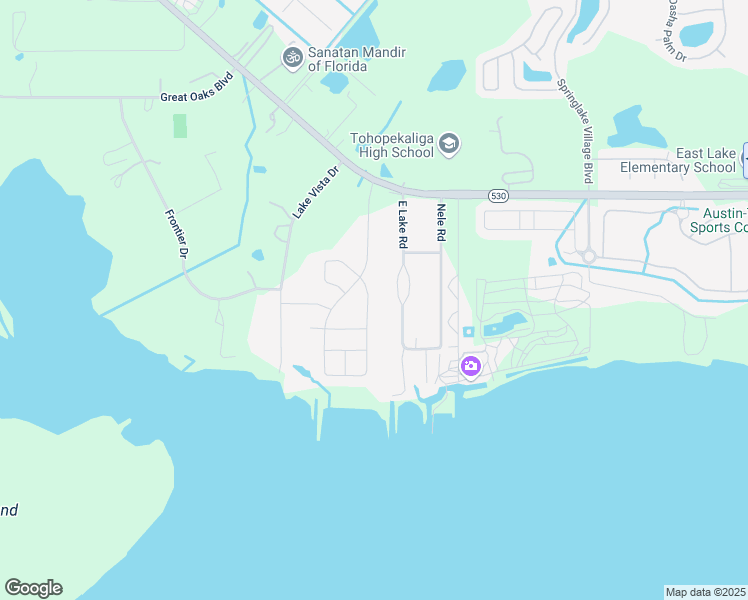 map of restaurants, bars, coffee shops, grocery stores, and more near 2776 East Lake Road in Kissimmee