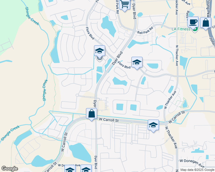 map of restaurants, bars, coffee shops, grocery stores, and more near 2802 Maguire Drive in Kissimmee