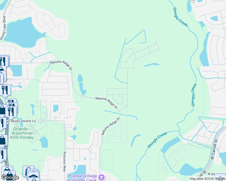 map of restaurants, bars, coffee shops, grocery stores, and more near 2779 Oxymoron Way in Kissimmee