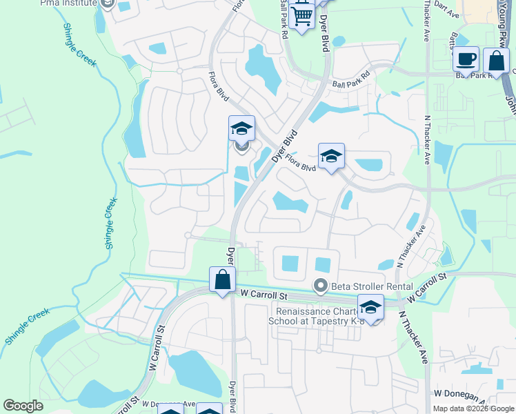 map of restaurants, bars, coffee shops, grocery stores, and more near 2996 Conner Lane in Kissimmee