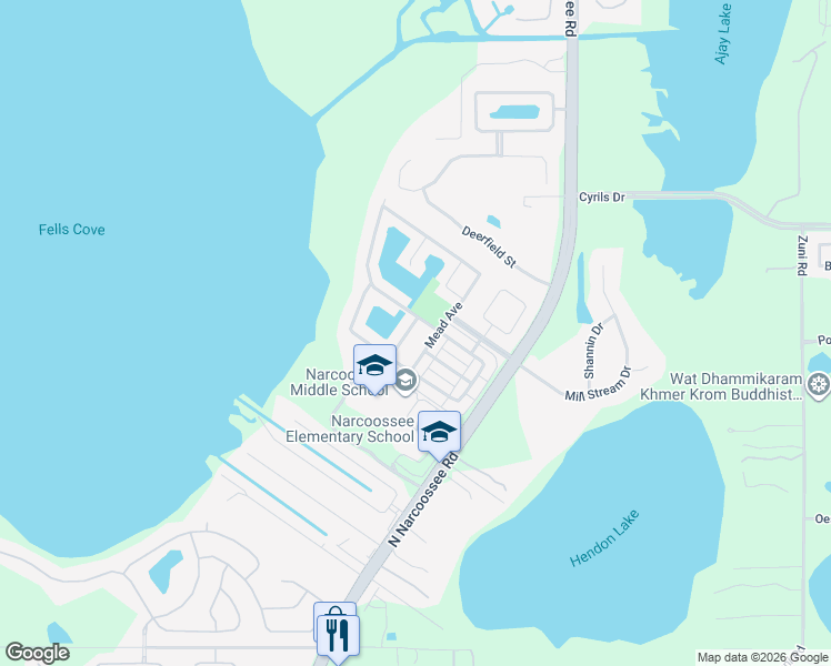 map of restaurants, bars, coffee shops, grocery stores, and more near 5080 Hartwell Court in St. Cloud