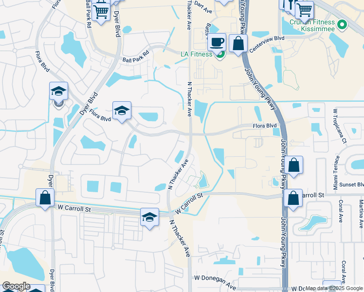map of restaurants, bars, coffee shops, grocery stores, and more near 2111 Falmouth Court in Kissimmee