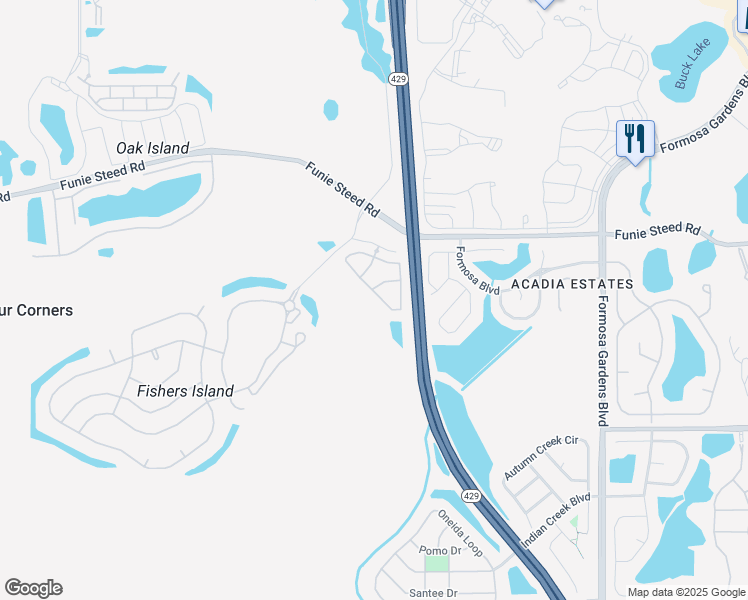 map of restaurants, bars, coffee shops, grocery stores, and more near 8493 Crystal Cove Loop in Kissimmee