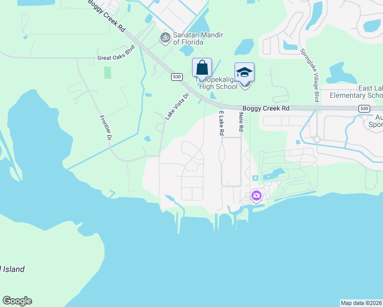 map of restaurants, bars, coffee shops, grocery stores, and more near 3590 Southern Cross Loop in Kissimmee