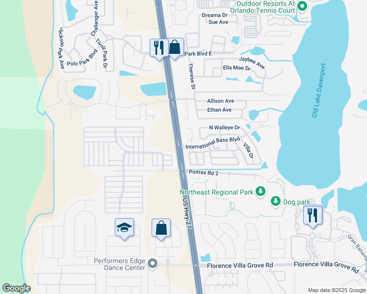 map of restaurants, bars, coffee shops, grocery stores, and more near 222 Sunfish Court in Davenport